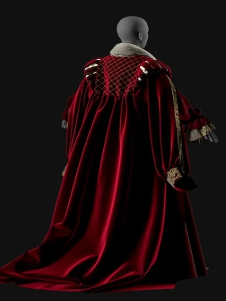 Tudor Elizabeth Queen rode fluwelen jurk Renaissance theater re-enactment baljurk op maat gemaakt