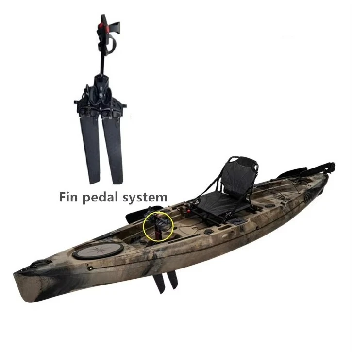 

Kayak Fishing Boat with Pedal Drive System Single Paddler Plastic Hull for Rivers & Accessory Paddle