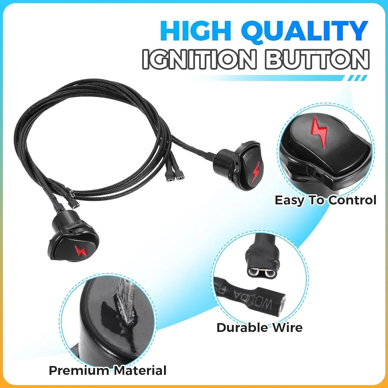 2pcs Replace Electronic Ignition Button Switch +Cable fit for Char-Broil Surefire Ignition Systems 463241013 463243911 463243812