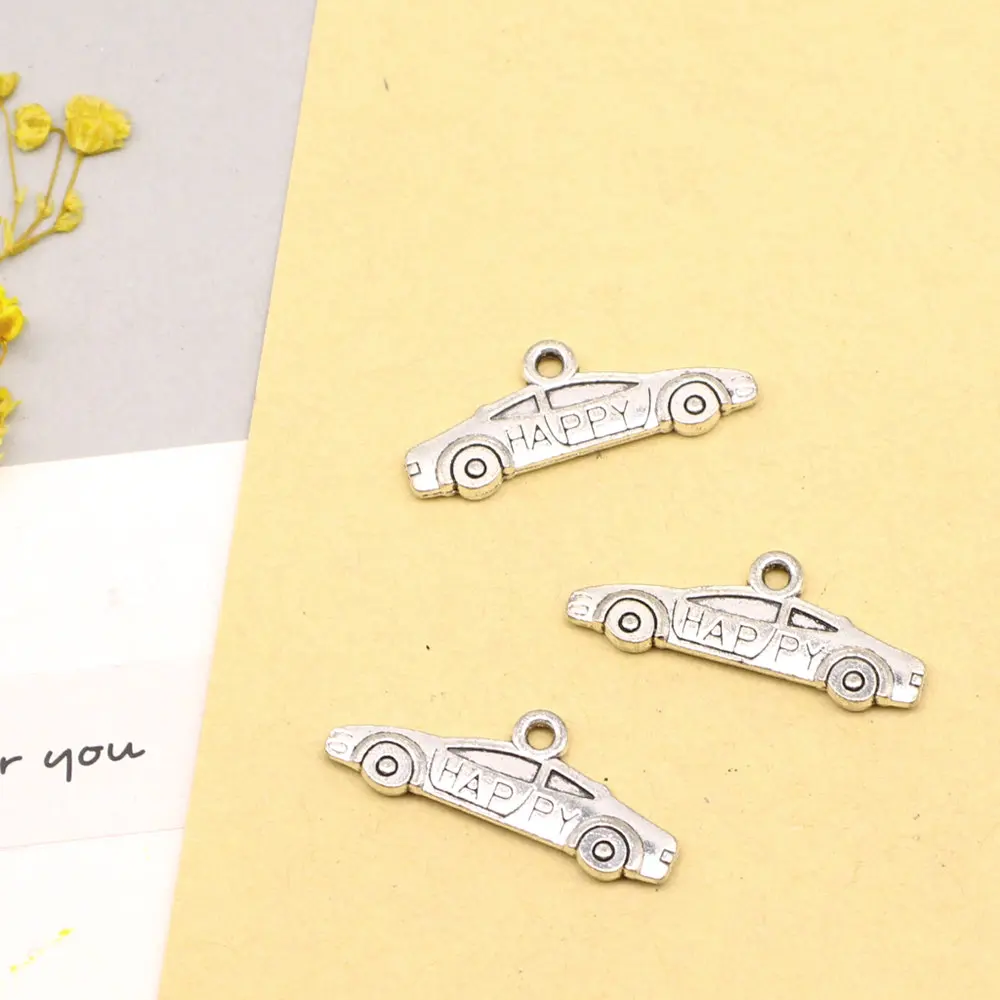 10pcs 10x26mm Automobile Charms Woman Pendant Art Crafts Diy Jewelry For Women Antique Silver Color