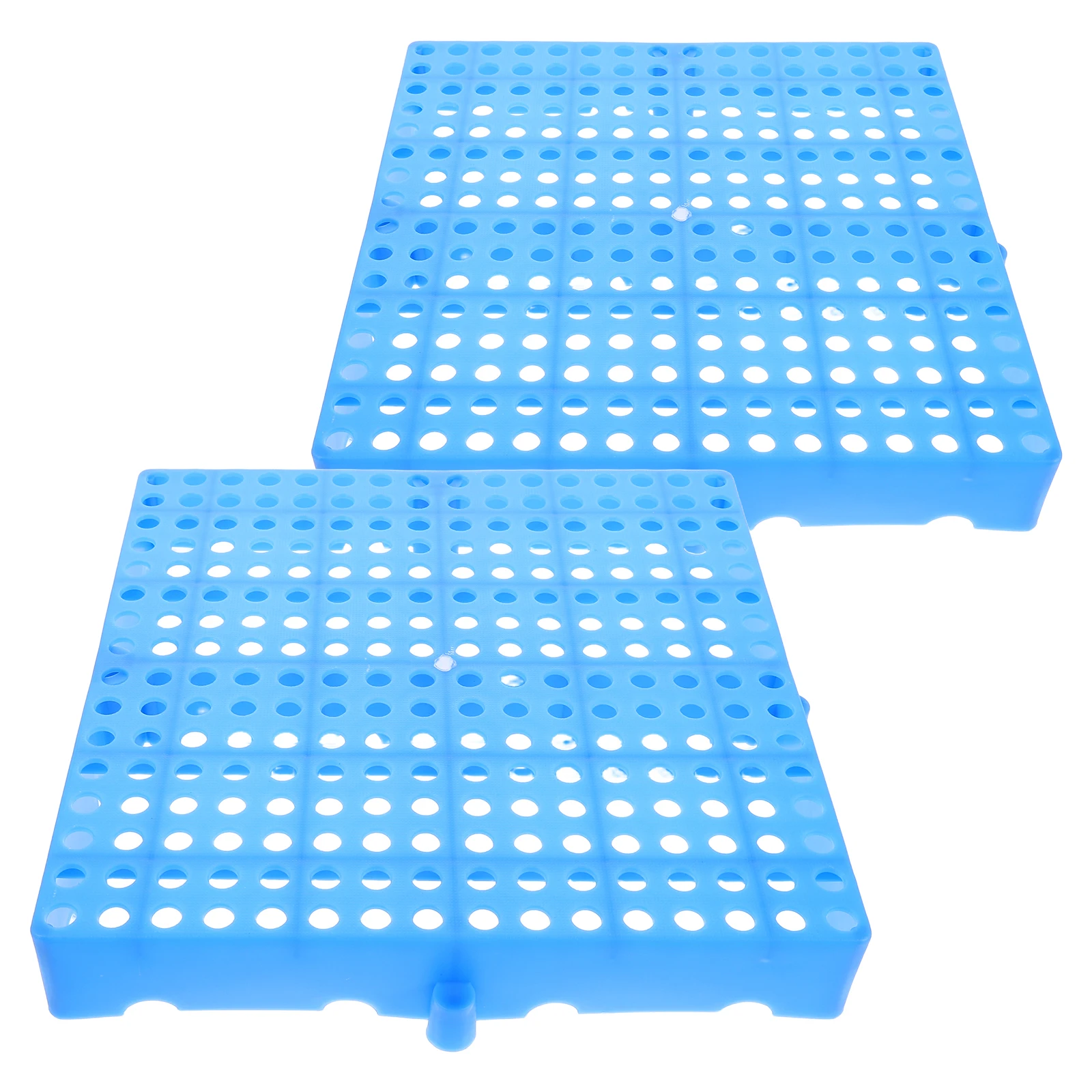 

2 Pcs Moisture-proof Partition Plastic Splicing Floor Risers Platform Light Thickened Pallets Blue Grids
