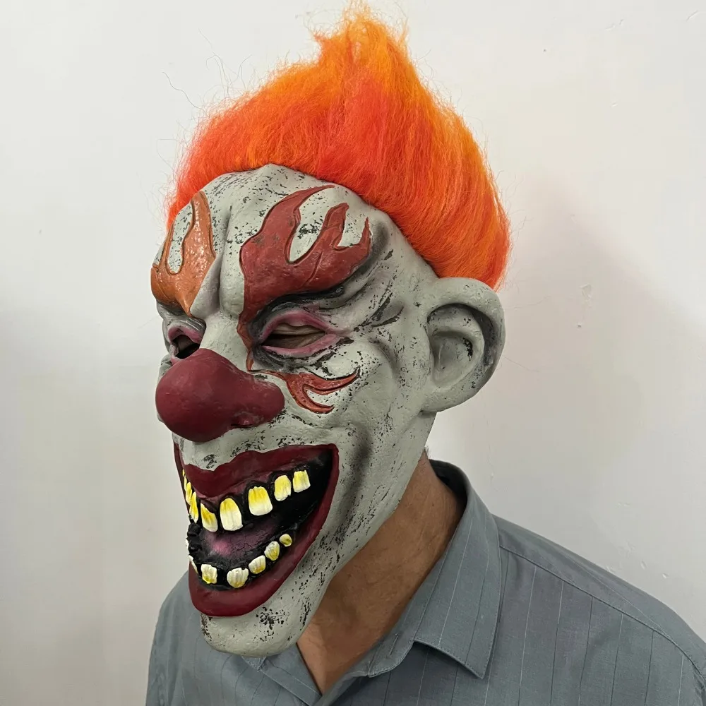 Masque de Clown en Latex pour Adulte, Déguisement de Joker, Effrayant, Maléfique, Drôle, Horreur, Carnaval, Halloween