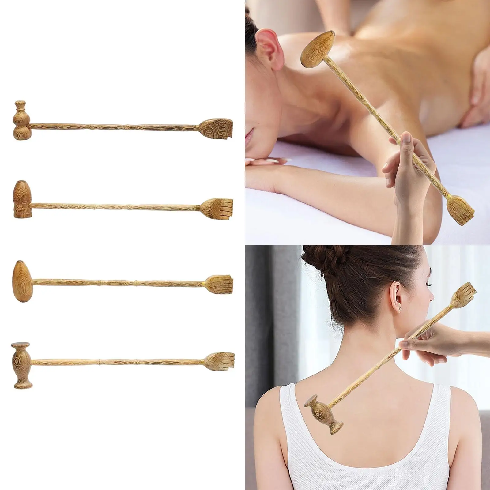 Back Scratcher Back Scratching Tool Massage Hammer Back Muscle Stick 2 in 1 Gift Body Scratcher Tickle for Travel Home Worker