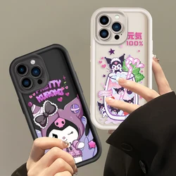 Cute Sanrio Kuromi For Apple iPhone 15 14 13 12 11 Mini XS XR X 8 7 Pro Max Plus Soft Eye Ladder Phone Case