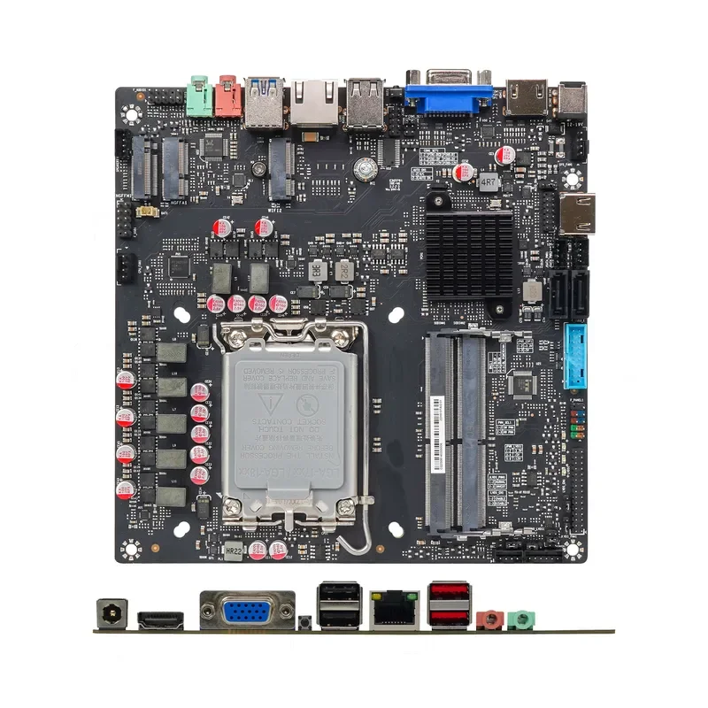2026 Hot! Industrial Motherboard H610 Mini ITX Support 12th 13th Gen DDR4 64GB M.2 SATA DC 19V for Enterprise AIO IPC