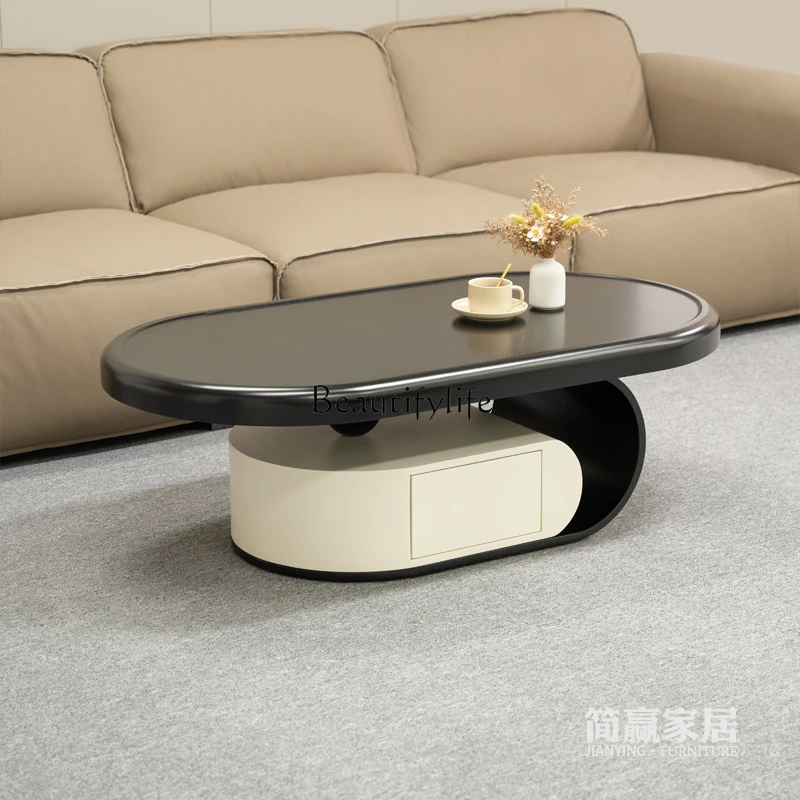 

*Cream wind solid wood coffee table living room household small apartment modern simple wind