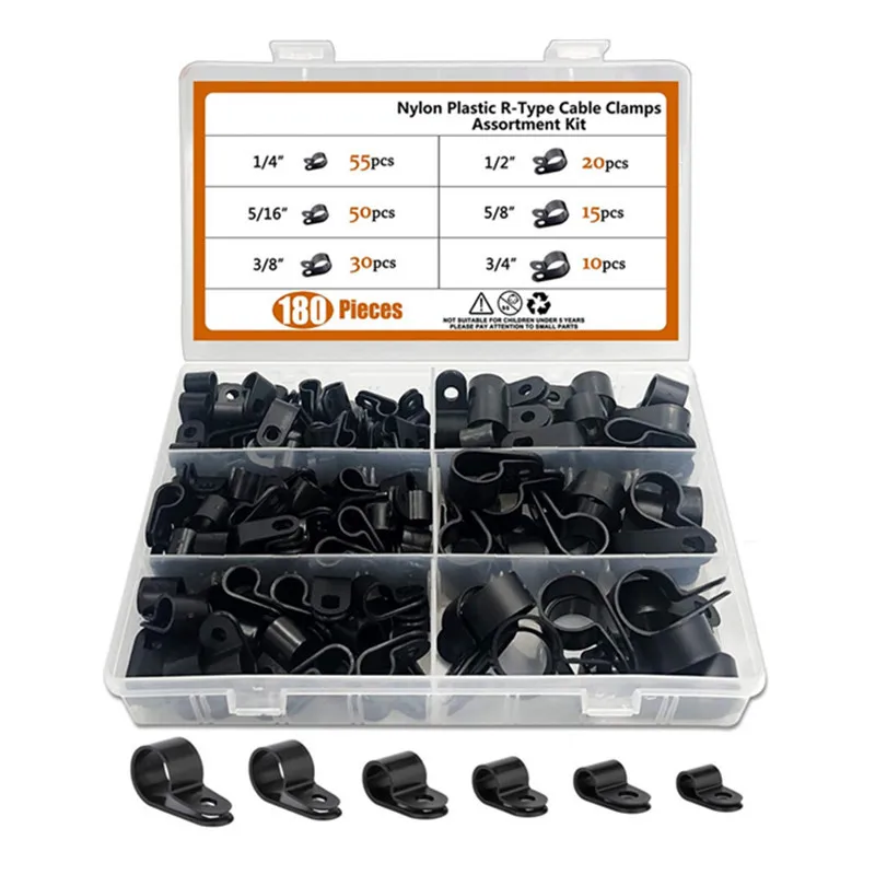 180pcs/Boxed nylonRNylon cable clamp, wire organizer, cable clamp