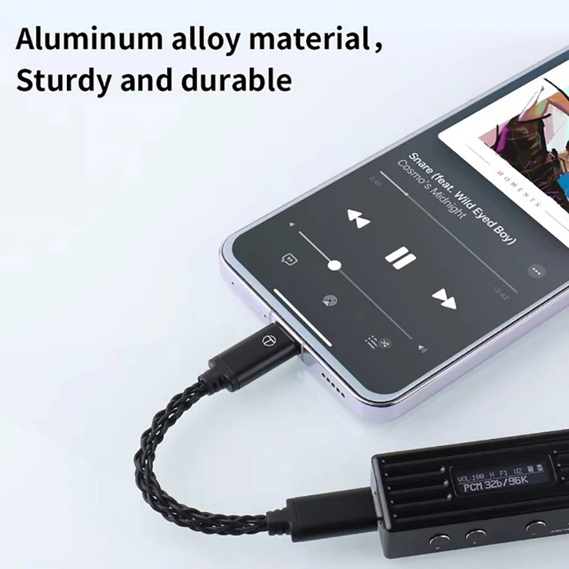 Type C To Type C DAC Upgrade Cable Hifi Earphone Adapter 8 Strand Silver Plated Wire For TRN TE Pro