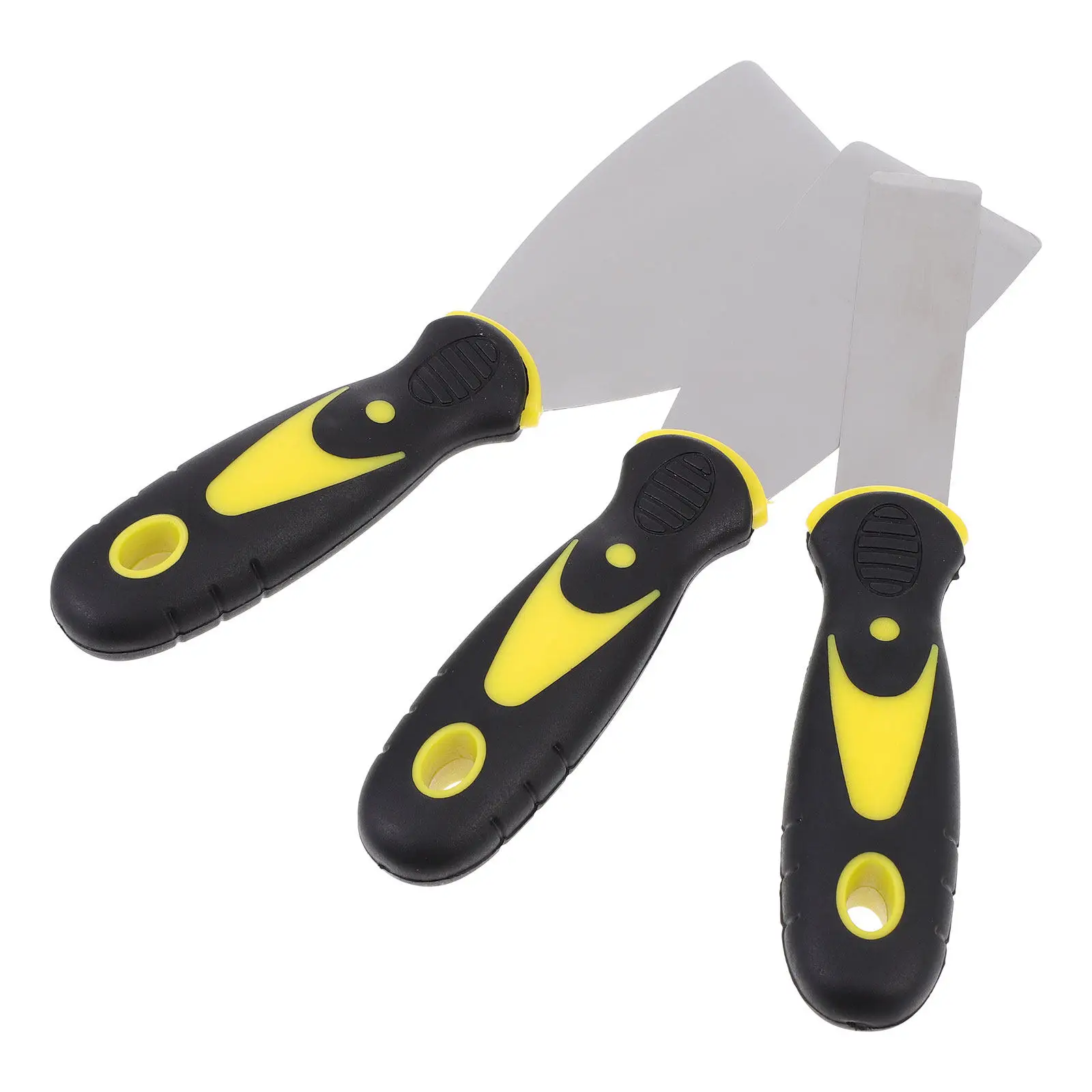 

3Pcs Professional 3D Printer Scraper Rubber Grip Stainless Steel Blade Rounded Safety Edges Print Platform Remover Tool for