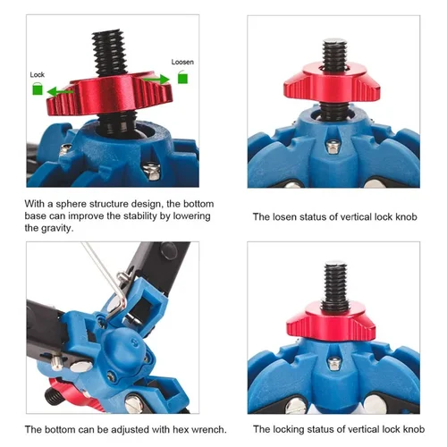 Imagen 2 del producto Manbily M-1 hidráulico Universal Mini soporte de tres pies soporte para trípode Base monopié soporte tornillo de 3/8""
