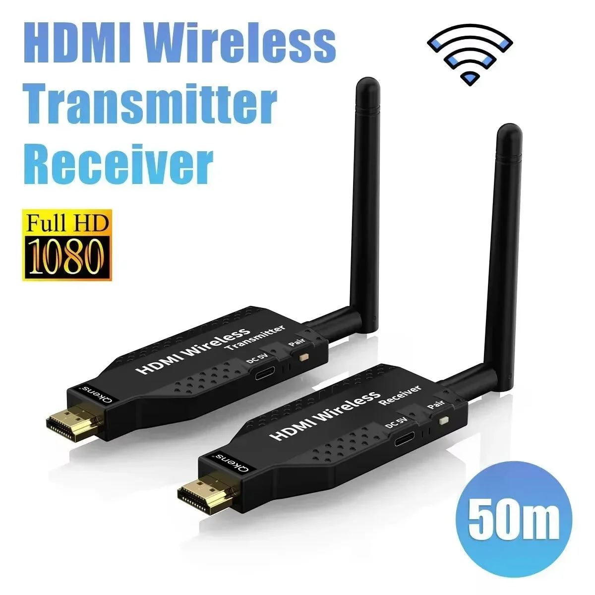 Wireless HDMI Extender Video Transmitter Receiver TV Stick Screen Share Display Adapter for PS4 DVD PC To Monitor Projector 50m