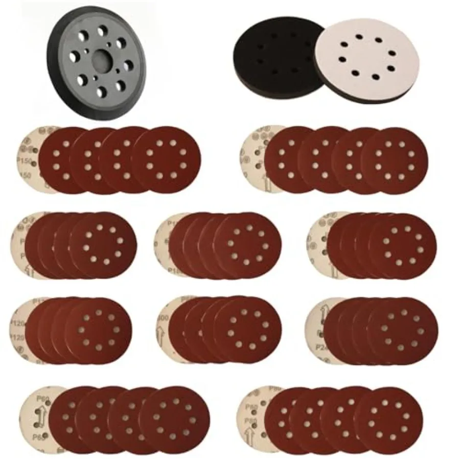 

5 Inch Random Orbital Sander Replacement Pad, Replacement Compatible with Ridgid R2501 R2600 R2601 R2611 R8606 with 8 Hole Hook