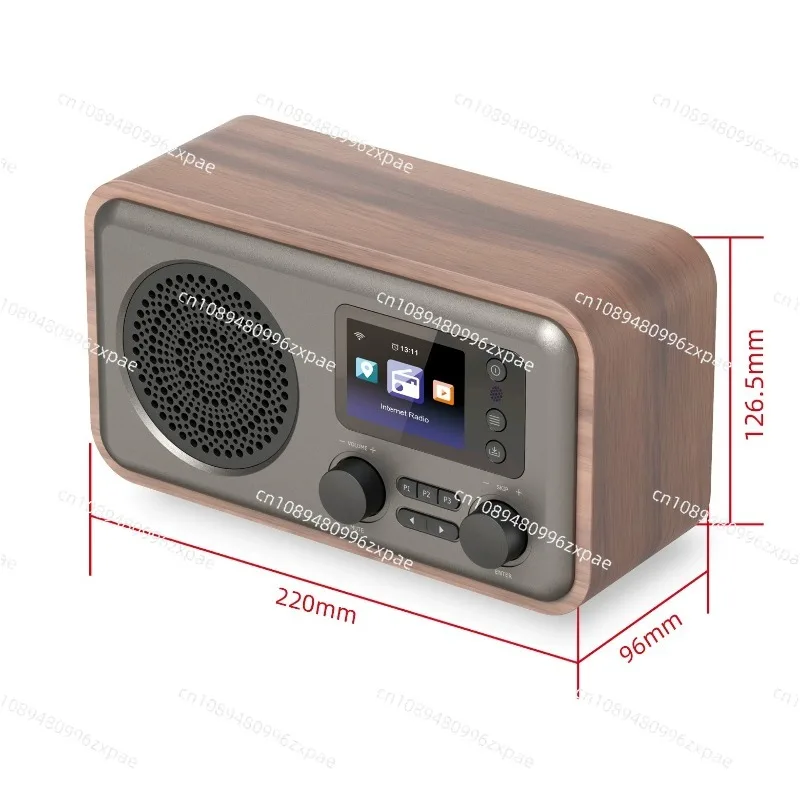D2/D8 radio with remote control custom alarm clock speaker Bluetooth 5.0/U disk wooden case new plug-in version retro