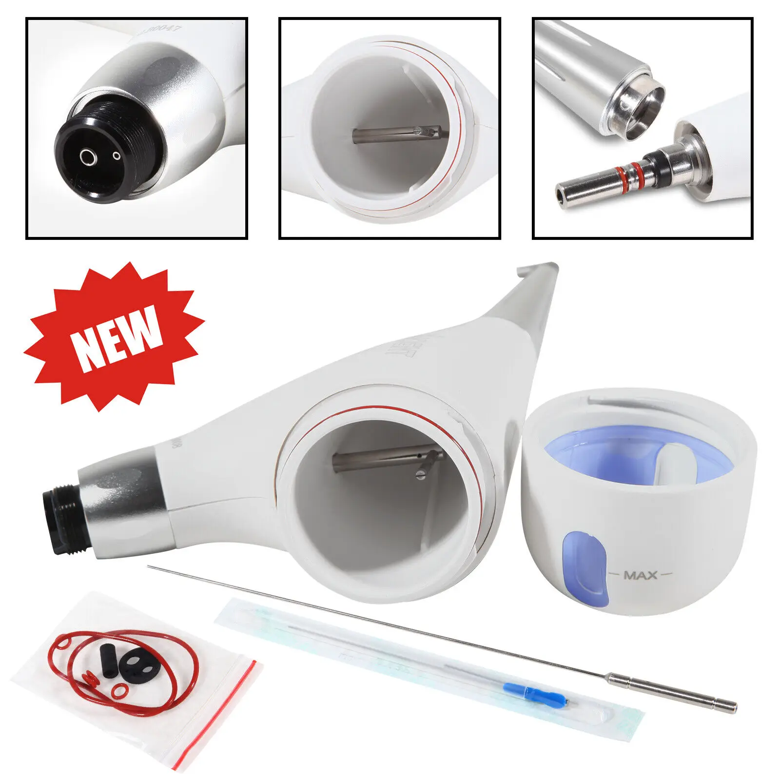 4/2 Hole Dental Air Prophy Flow Teeth Polishing Polisher Handpiece Hygiene Jet Metal Head black/white color Dental Equipment