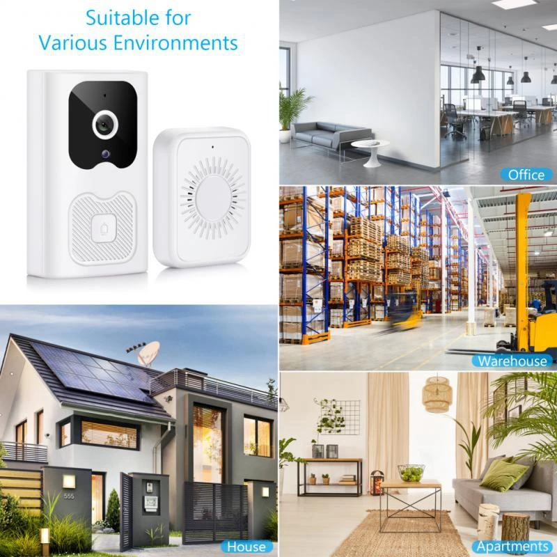 Timbre inteligente con intercomunicador de voz para seguridad del hogar, timbre con visión nocturna VGA, cámara IP, Wifi, alarma inteligente