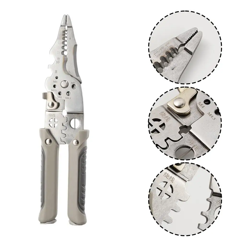 Crimper Cable Cutter Adjustable Automatic Wire Stripper Multifunctional Stripping Crimping Pliers Terminal Hand Tool