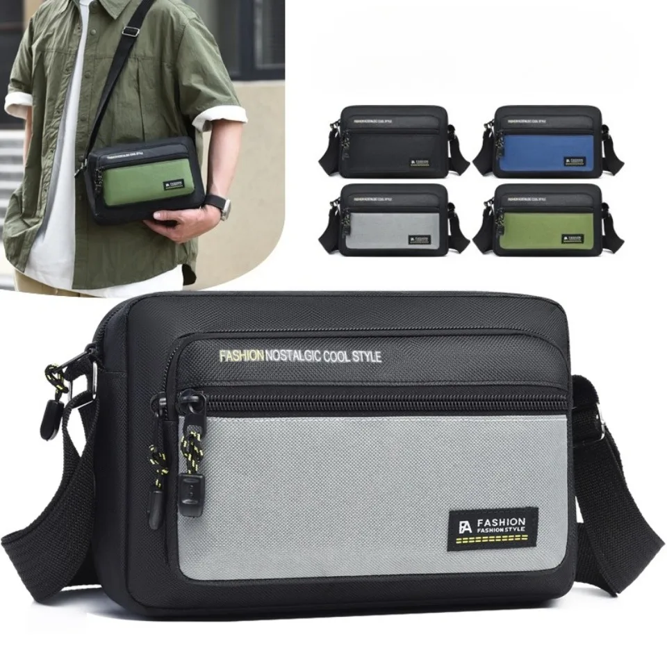 

Мужская сумка через плечо Оксфорд, водонепроницаемая легкая многофункциональная сумка через плечо большой вместимости