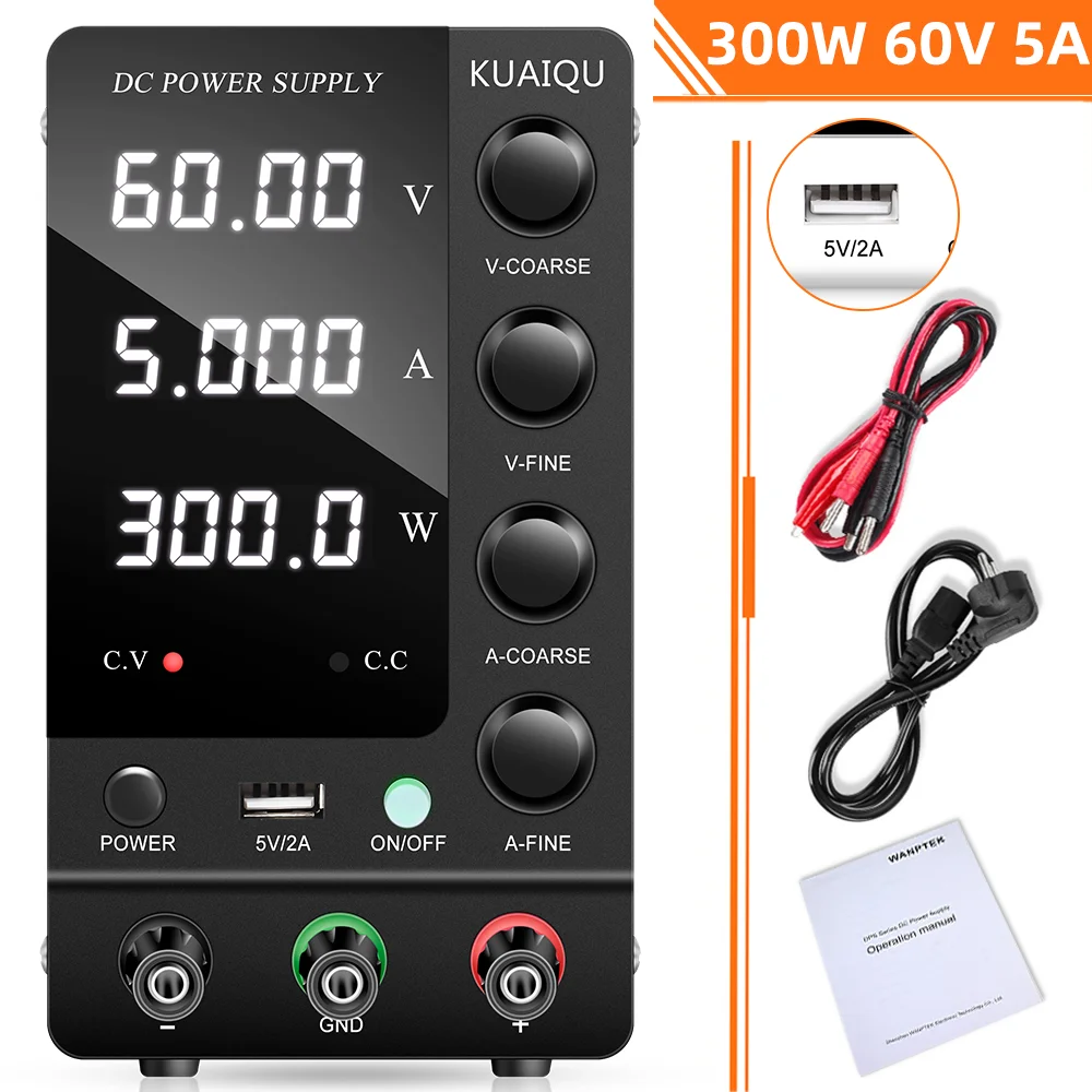 KUAIQU DC Labornetzteil 30 V 60 V 120 V Einstellbarer Spannungsregler Tischschaltnetzteil Voreingestellter Stromausgang