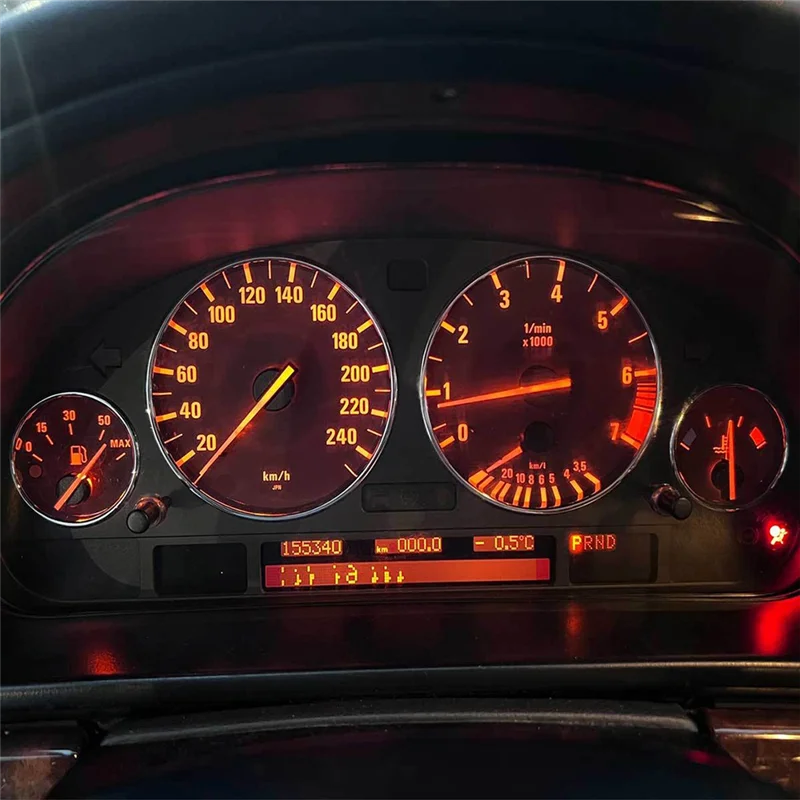 عداد سرعة السيارة غطاء الحافة لوحة القيادة قياس حلقة مجموعة لسيارات BMW E39 5 سلسلة E38 7 سلسلة E53 X5 استبدال أجزاء 4 قطعة-A28K