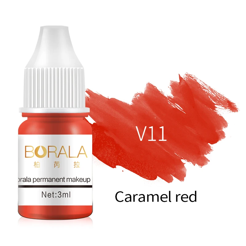 Borala 26 Farben Permanent Make-up Pigment Lippen-Tattoo-Tinten Vegane Augenbrauen Microblading Pigmente 3ml Körperkunst-Tinte für PMU-Künstler