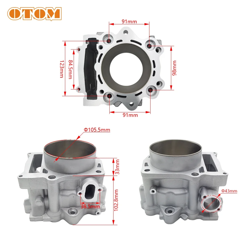 HOT 2006-2023 Motorcycle Cylinder Block 105.5MM Bore For YAMAHA Grizzly Rhino Raptor 700 ATV Off-road Engine Air Cylinder Barrel