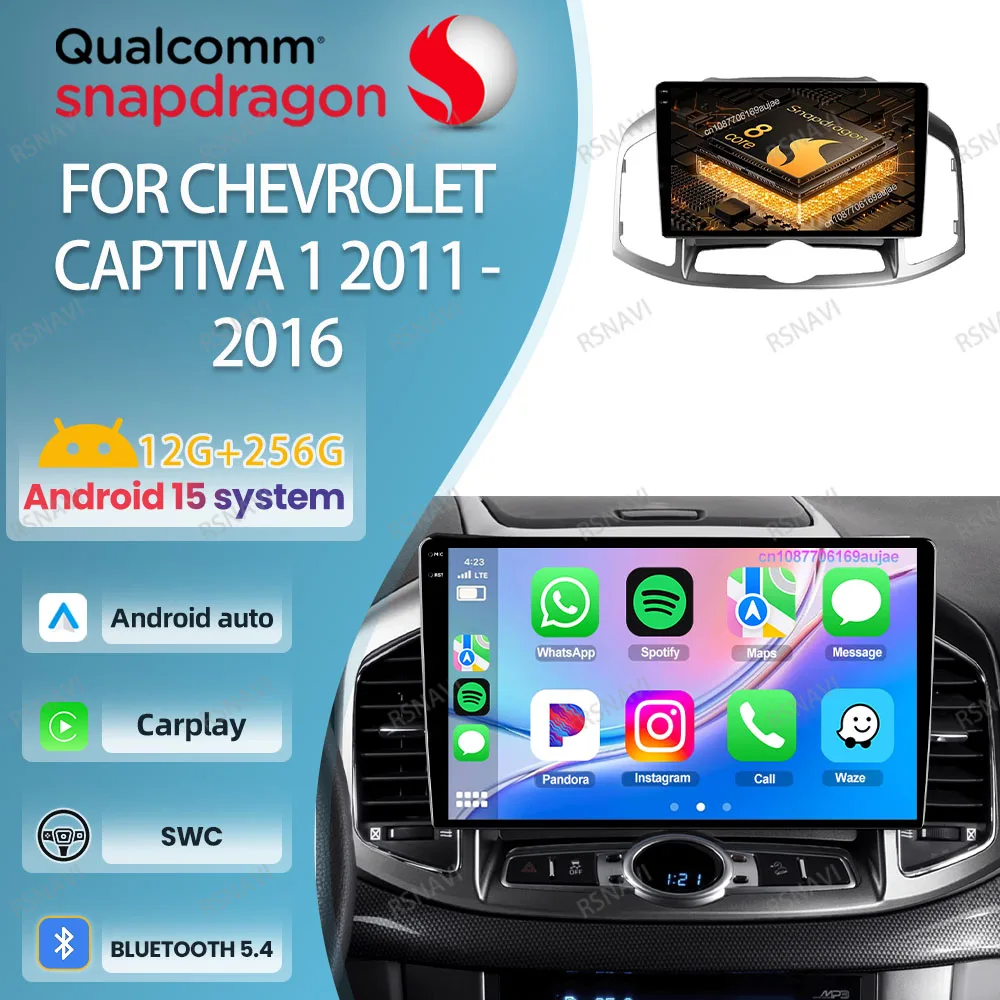 

Android 15 Car Radio For Chevrolet Captiva 1 2011 - 2015 2016 AI Voice DVD Qualcomm Stereo IPS Head Unit WIFI+ 4G LTE AUTO DSP
