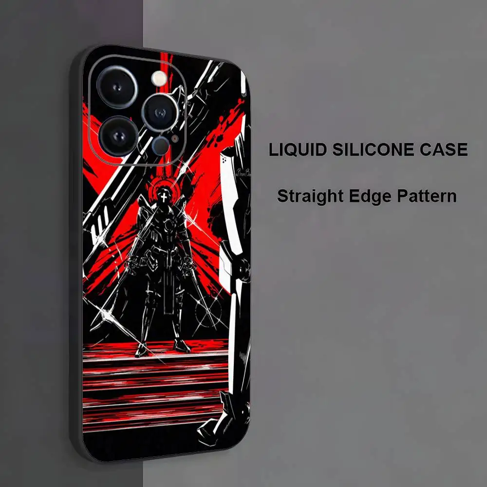 حافظة هاتف U-Ultrakill لهاتف iPhone 17,16,15,14,13,12,11، Pro Max، XS، X، XR، SE، Mini، 8، 7، غطاء أسود من السيليكون الناعم #4