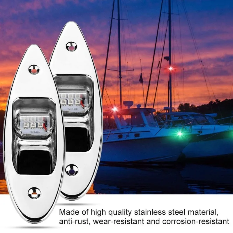 

For 2PCS for Marine Yachts 12V LED BOAT SIGNAL LIGHTS - Waterproof & Corrosion-Resistant