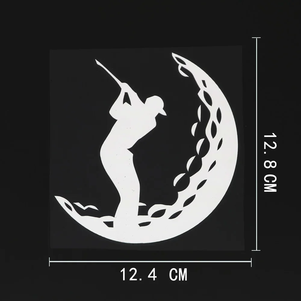 Golf Golfing Golfer Player Sports Ball Vinyl Car Sticker Black/Silver 12.4CMX12.8CM