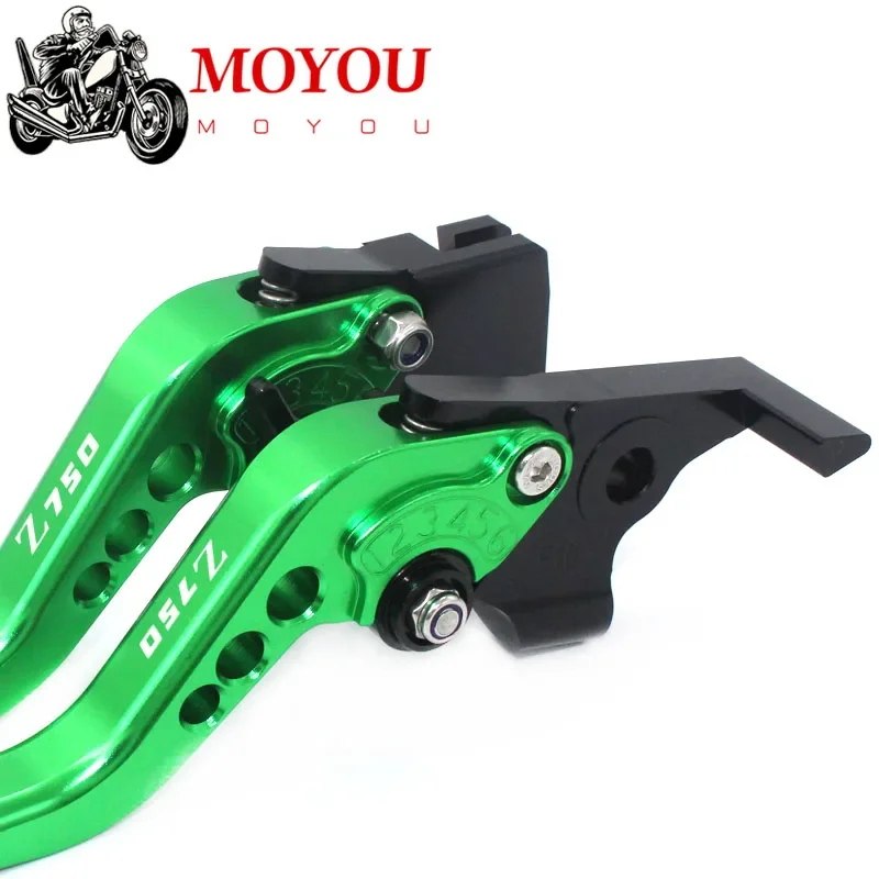 For KAWASAKI Z750 Z 750 2007-2012 Motorcycle Accessories CNC Short Brake Clutch Levers LOGO Z750 Motorbike Black