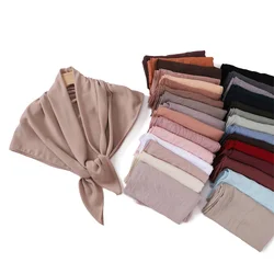Ramadan Plain Square 90Cm Viscose Hijab Scarf Women Solid Muslim Headscarf Wrap Shawls Musulman Headband Islamic Turban Sjaal