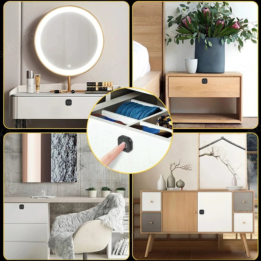 Tuya Smart Cabinet Lade Lock Biometrische Vingerafdrukvergrendeling Privacybestand Opslag Sleutelloze App Unlock Residentiële Beveiliging