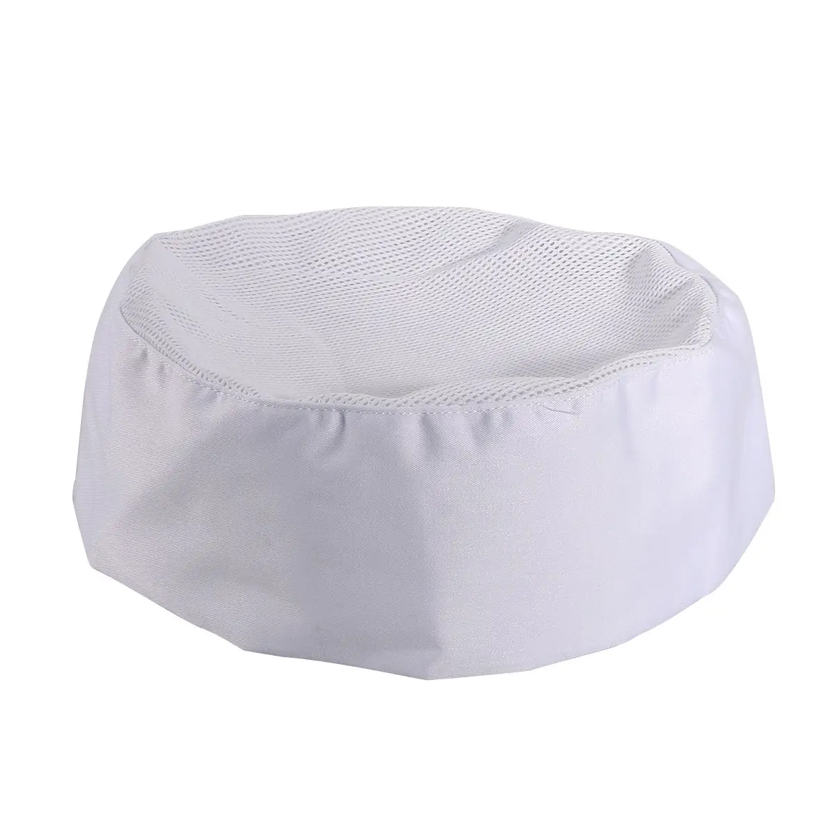 

White Chef Hat Mesh Top Adjustable Strap Soft Material One Size Fits Most Ideal for Cooking Baking Kitchen Use Catering Uniform