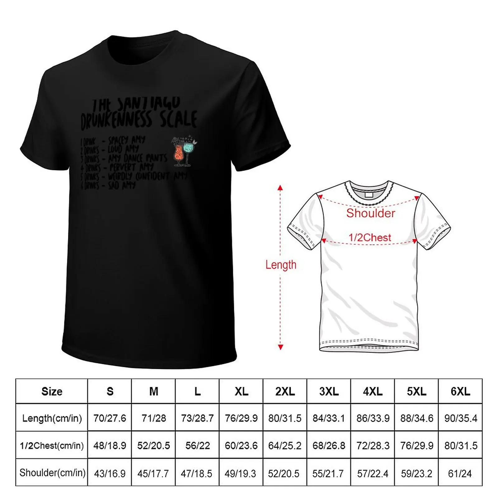 Amy Santiago Drunkenness Scale T-Shirt t shirts for man pack cotton T-Shirt