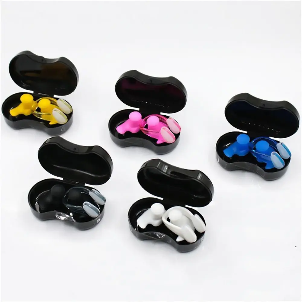 اكسسوارات سيليكون مقاوم للماء الغوص مكافحة الضوضاء السباحة مشبك الأنف سدادة الأذن الأنف كليب مجموعة السباحة الأنف الأذن التوصيل السباحة سدادات الأذن #2