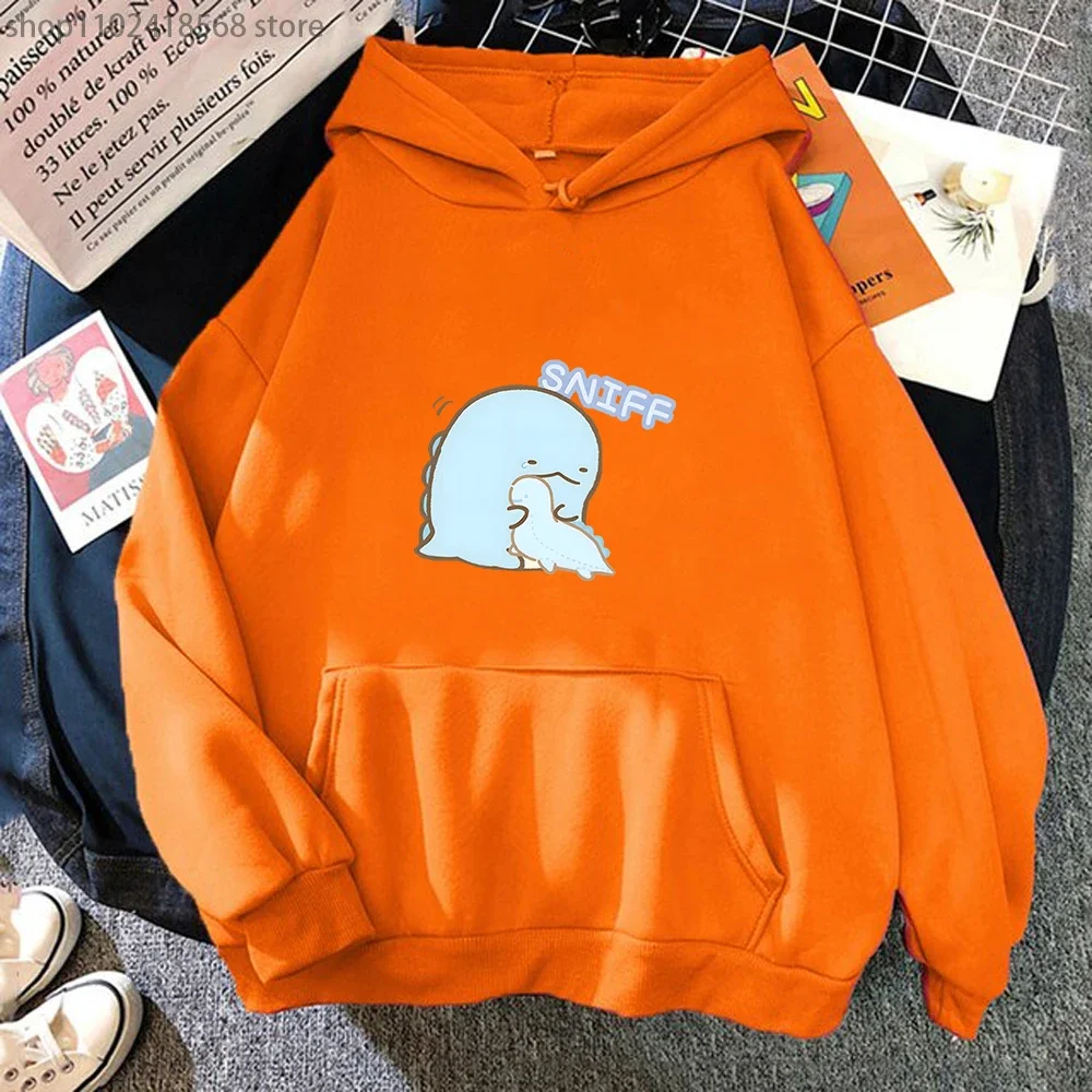 Hoodies de dinossauro para mulheres dos desenhos animados sumikko gurashi moletom gráfico kawaii meninas roupas de inverno dos homens sudadera y2k