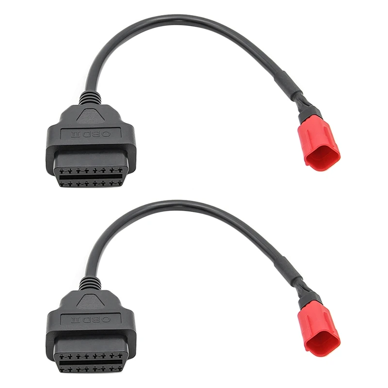 5X 6 To 16 Pin Motorcycle OBD Adaptors OBD2 Diagnostic Cable Extension Connectors For Honda Yamaha Suzuki BENELLI