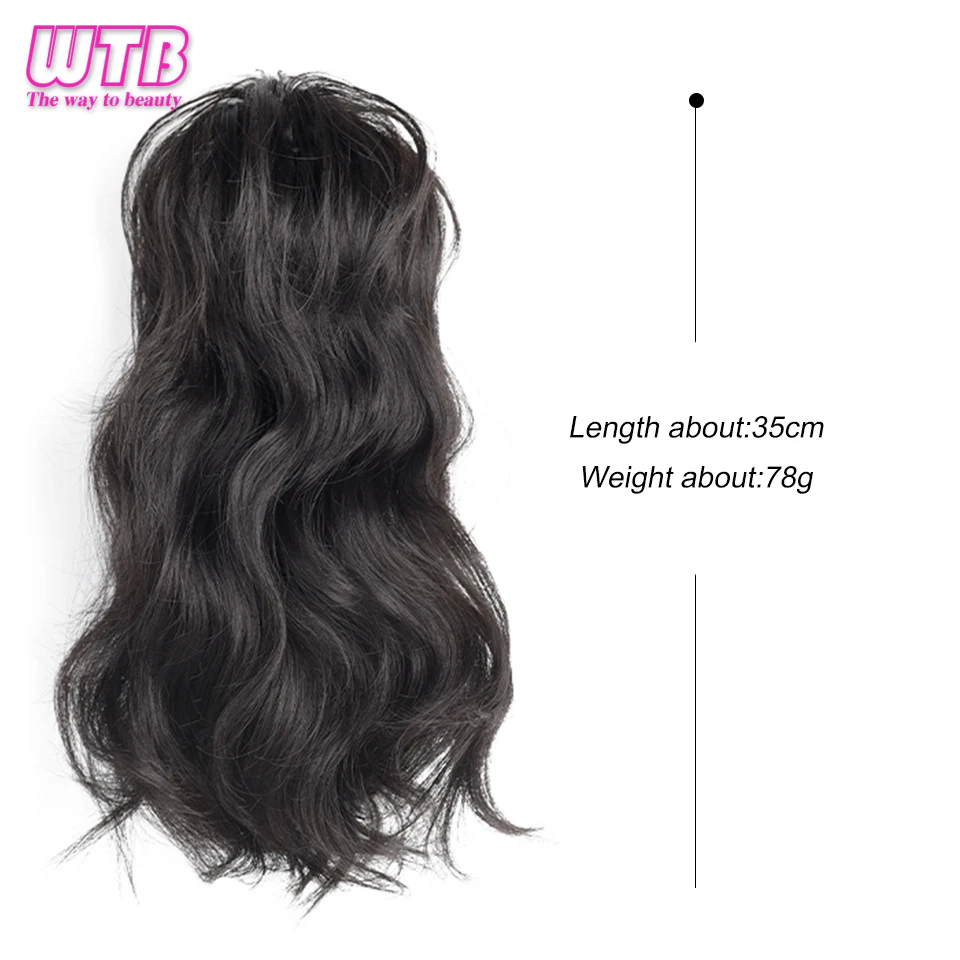 Synthetic Ponytail Wig Female Claw Clip Waterfall Half Tied High Ponytail Lazy Fluffy Curly Hair Braid Fake Ponytail