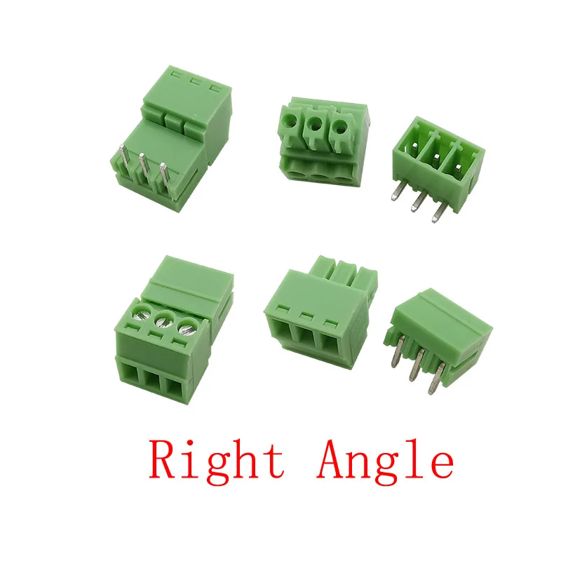 5Pair 15EDG 3.5 mm KF2EDG 3.5mm PCB Screw Terminal Block Connector Right Angle / Straight Needle Plug Pin Header Socket 2-12 Pin