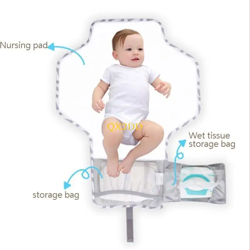 

QX2D Foldable Diaper Changing Mat with Wipes Pocket Diaper Changing Pad for Travel