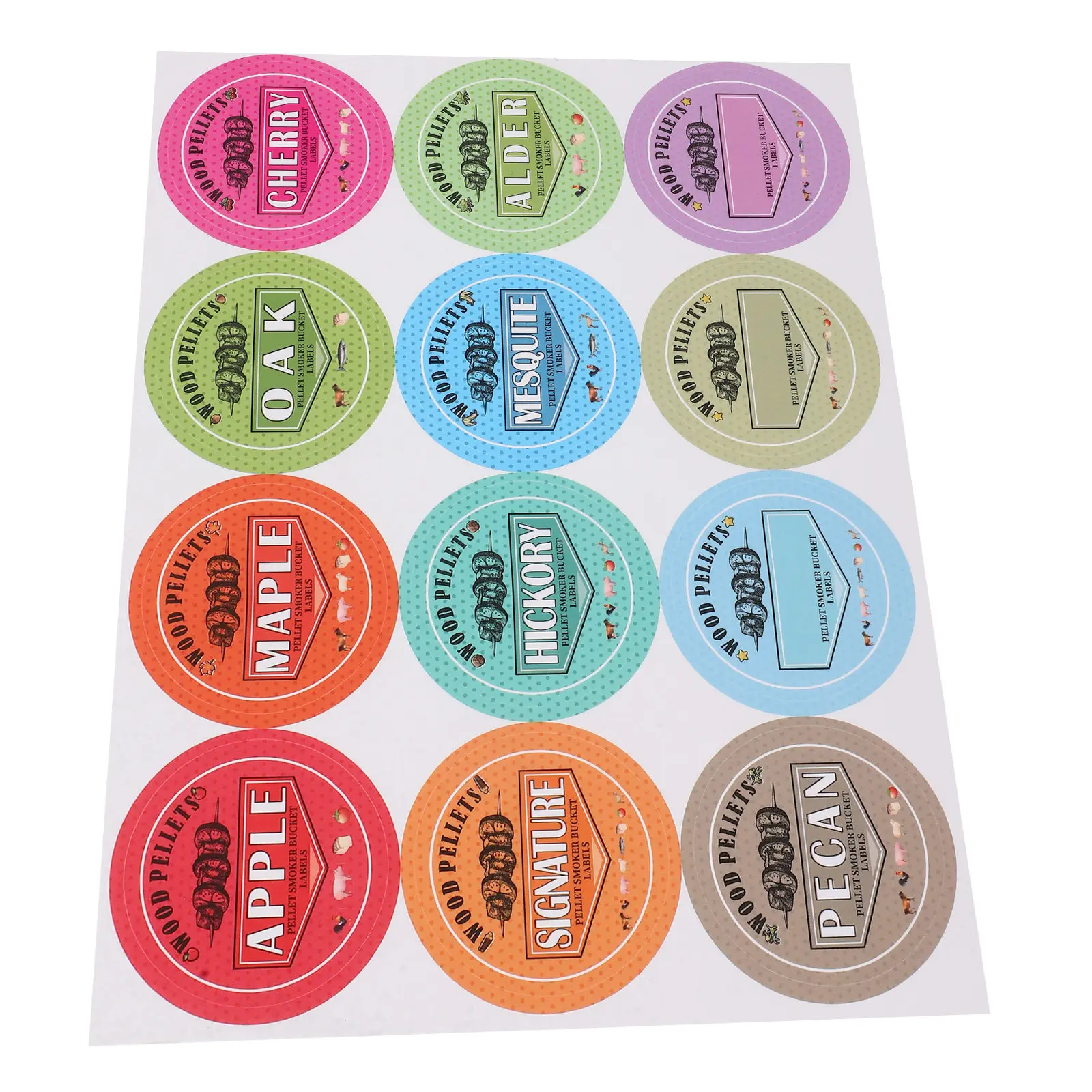 

1 Sheet Smoker Grill Pellets Label Stickers Paper Small Storage Container Stickers Different Flavors Identification Labels