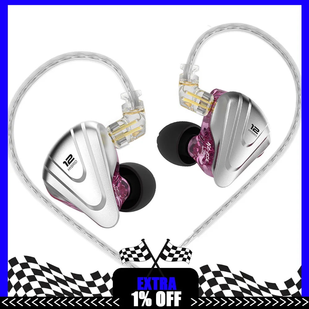 

KZ ZSX 1DD 5BA Гибридные 12 драйверов HIFI Басовые наушники-вкладыши Монитор-вкладыши с шумоподавлением Металлическая гарнитура