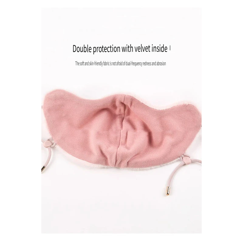 قناع وجه نسائي شتوي لركوب الدراجات - مبطن بالصوف، مقاوم للرياح ودافئ، مضاد للضباب، حماية من الطقس البارد، غطاء وجه للتزلج على الجليد