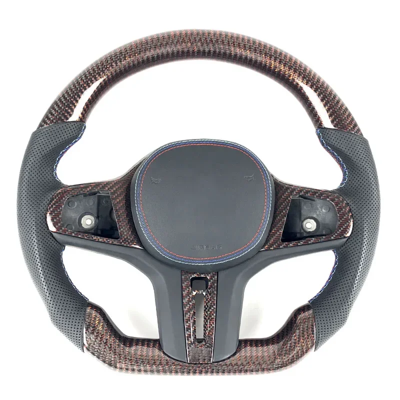 

FOR BMW G30 G31 G20 G21 G80 G82 G87 2019 2020 2021 M340i M3 M4 M2 M5 Series Carbon Fiber Leather Customized Car Steering Wheel