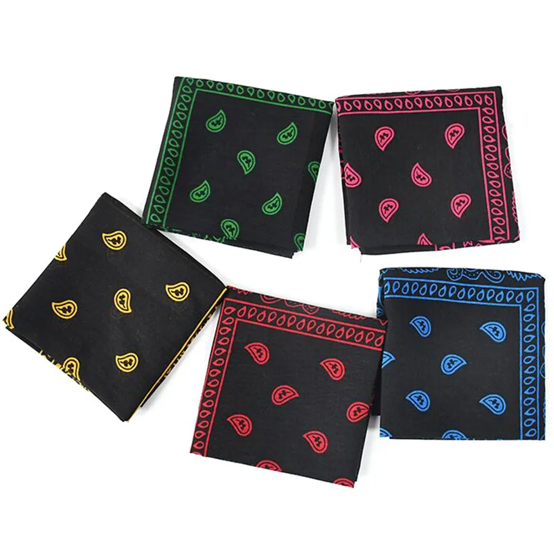 2023 New 54cm Popular Hip Hop Printed Cashew Flower Bandana Man Women Outdoor Headbands Scarves Boys/Girls Hair Accessories