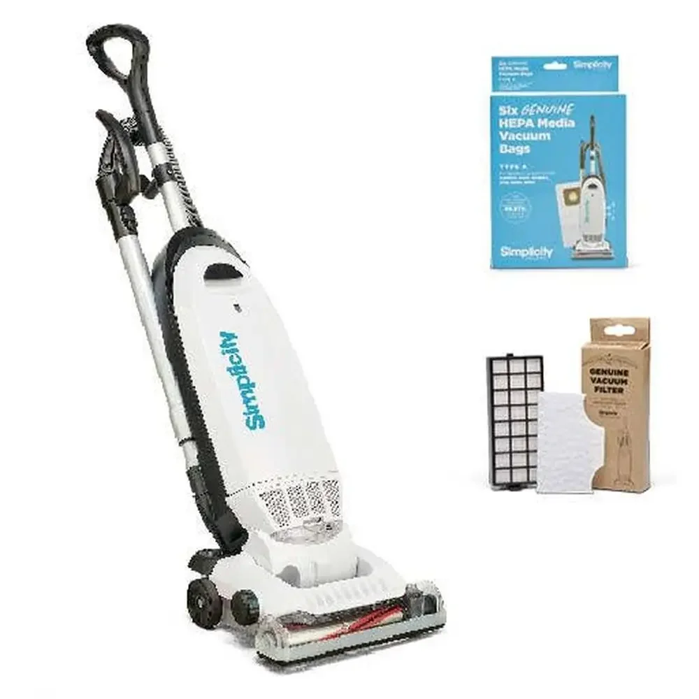 

Allergy Upright Vacuum Bundle with Bags & Hepa Filter Set Telescopic Wand High Suction Power Carpet Floors Ceilings Replaceable