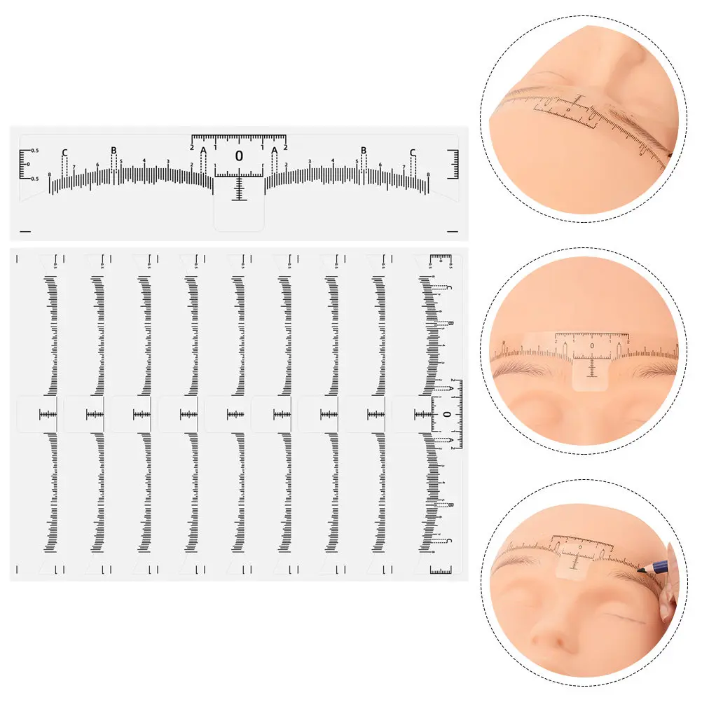 

100Pcs Disposable Eyebrow Ruler Marker Measuring Brow Shaper Accurate Positioning Eyebrow Tools for Professional Makeup Kit
