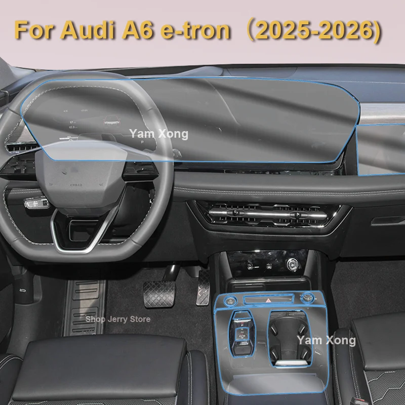 

For Audi A6 e-tron (2025-2026) Car Interior Center Console Transparent TPU Repair Film Protective Anti-scratch Sticker