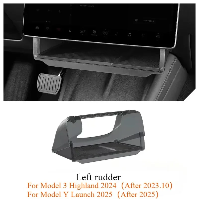 Picture 6: For Tesla Model Y/3 Highland Model Y Juniper Hidden Storage Box Organizer Tray Under Central Control Screen Box Car Accessories
