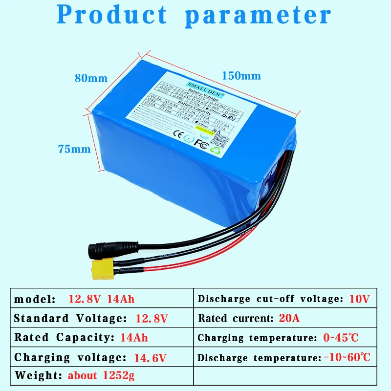 12.8V 14Ah Lifepo4 akumulator 32700 4S2P 12V wbudowany 20A BMS na zasilacz awaryjny Solar storage 12V power suply